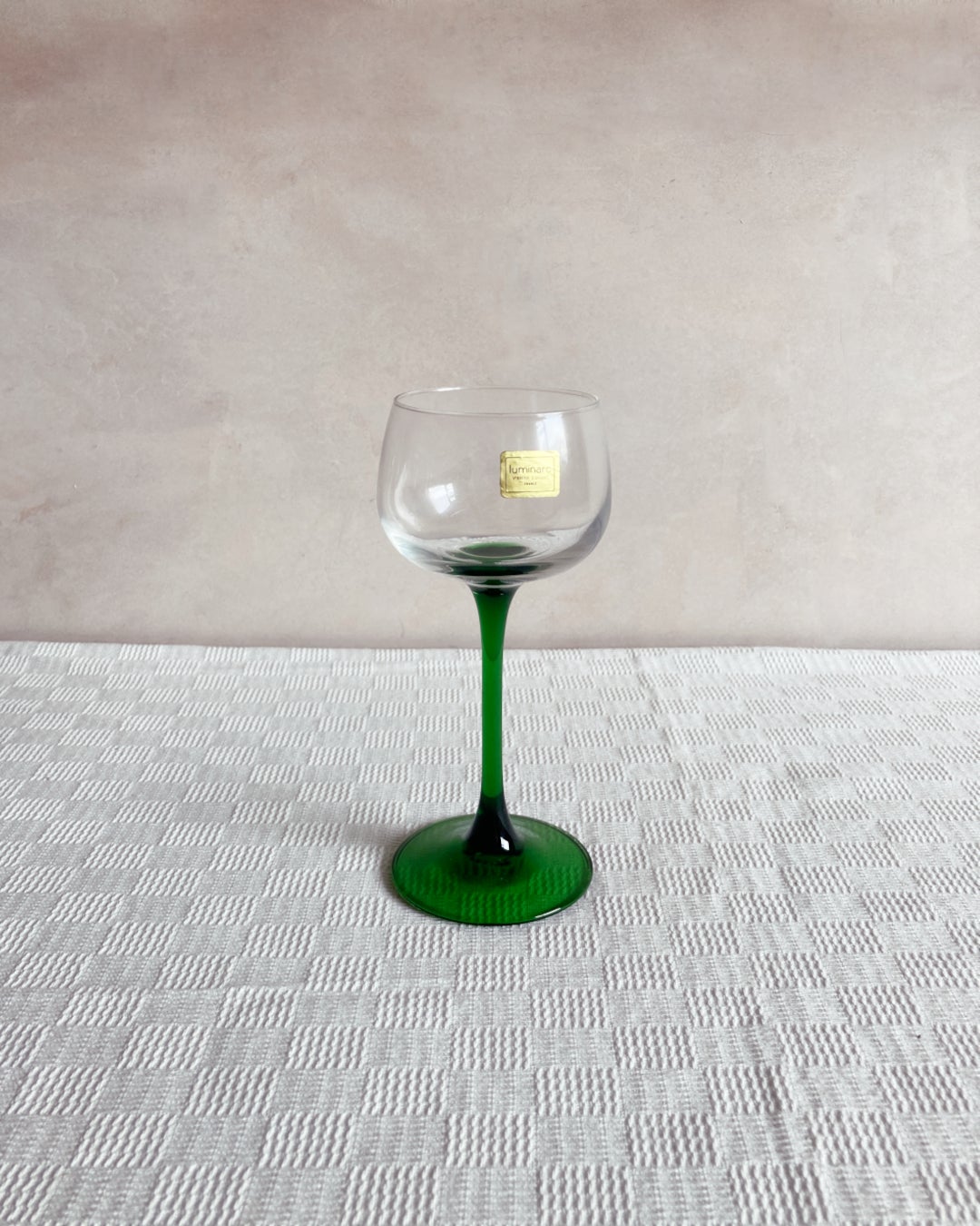 Vintage Luminarc France Green Long Stem Wine Glasses (Pair) | Lawson &  Horsley